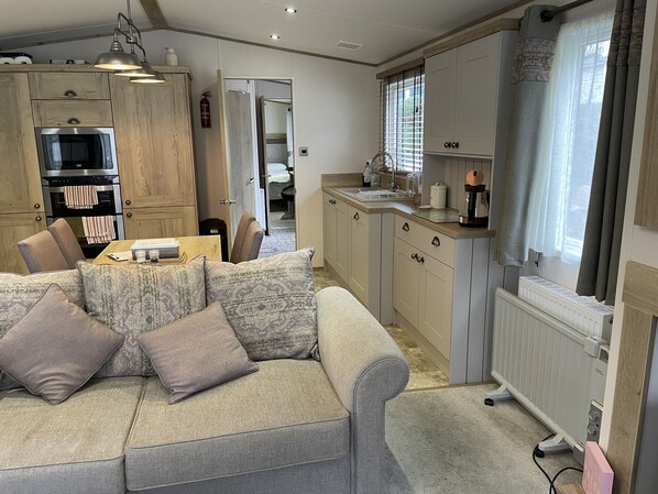 TV, fireplace, DVD player, books