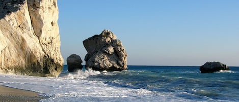 Beach nearby, sun-loungers