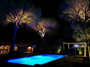 Outdoor pool, a heated pool