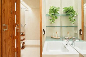 Dusche, Haartrockner, Handtücher
