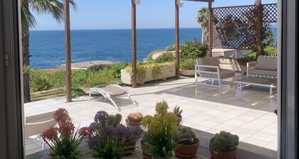 Seafront villa with stunning views, private access to the sea, pool, WI Fi