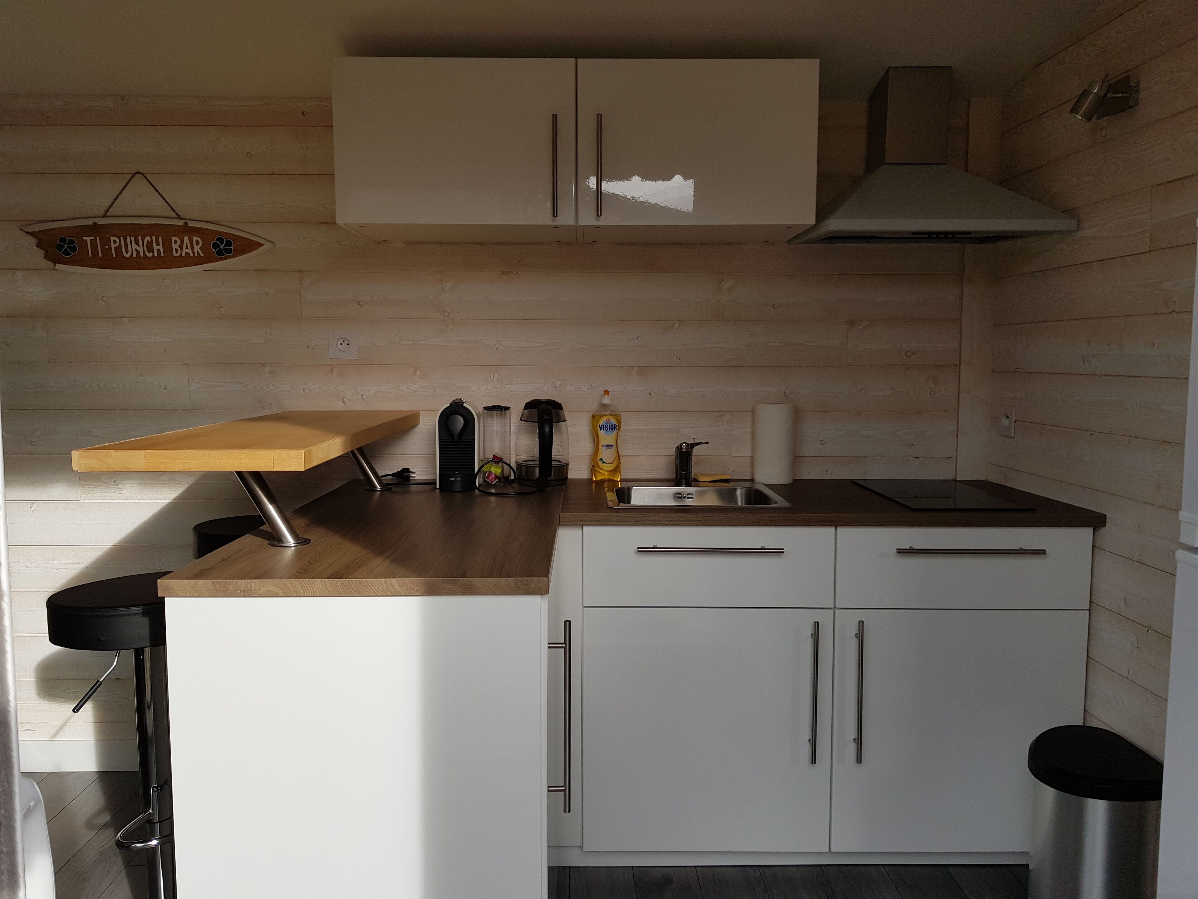 Cabanon at the foot of the dunes of the beach horizon CAP FERRET