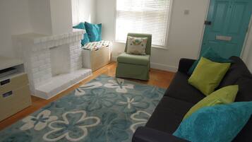 TV, DVD player, books