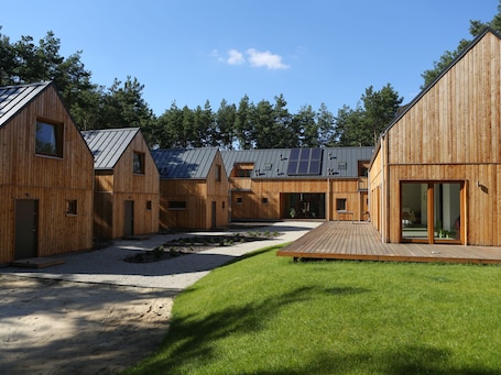 Exterior. 'Terra' cottage in Small Family Friendly Resort in Forest upon Warta River