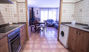 Fridge, microwave, oven, toaster