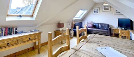 TV, DVD player, books