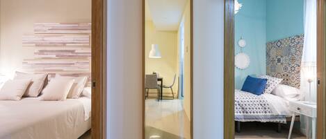 2 habitaciones, tabla de planchar con plancha, wifi y ropa de cama