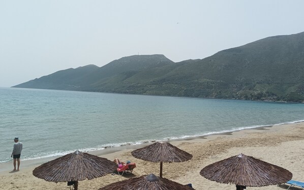 Beach nearby, sun-loungers