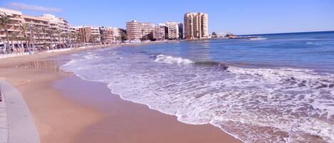 Beach nearby, sun-loungers