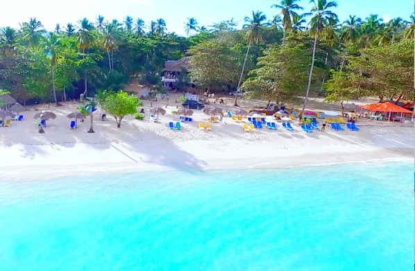 Sun-loungers, beach towels
