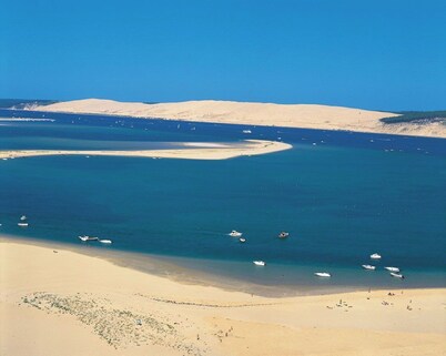 Superb air-conditioned wooden villa in the Arcachon Basin forest, 10 minutes from the beach, heated swimming pool