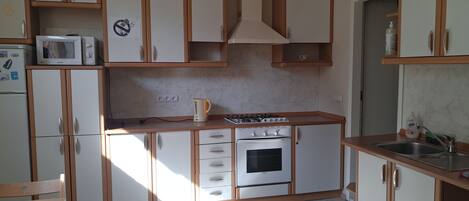 Kühlschrank, Mikrowelle, Ofen, Kochgeschirr/Geschirr/Besteck