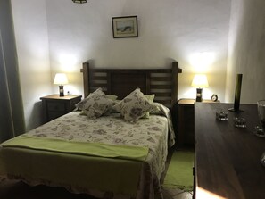 1 bedroom, desk, iron/ironing board, travel cot