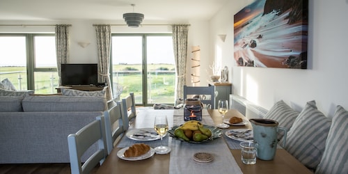 Luxury three-bed house with panoramic sea views near Salcombe, Devon