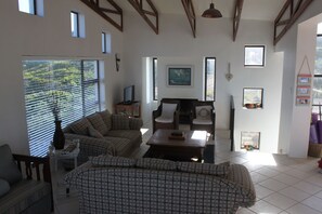 TV, fireplace, books - Beautiful sea view, walk out of the house onto the dunes and beach. Quiet  (Oyster Bay)