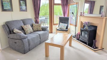 Smart TV, fireplace, DVD player