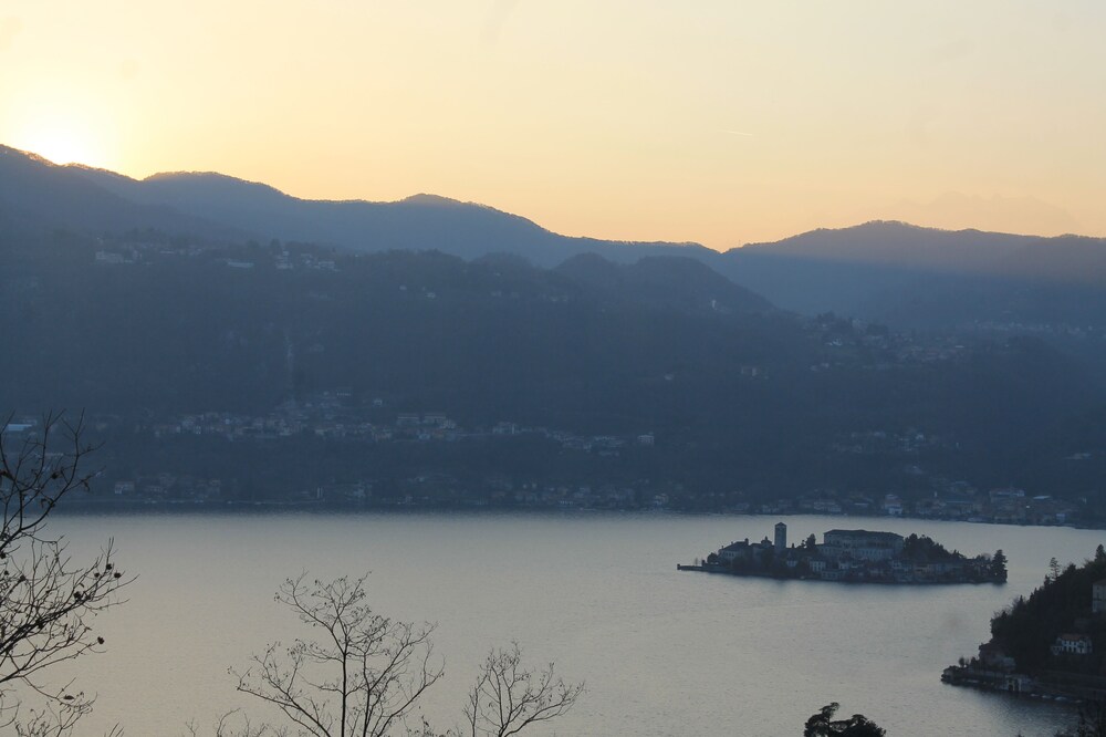 A long balcony overlooking Lake Orta
