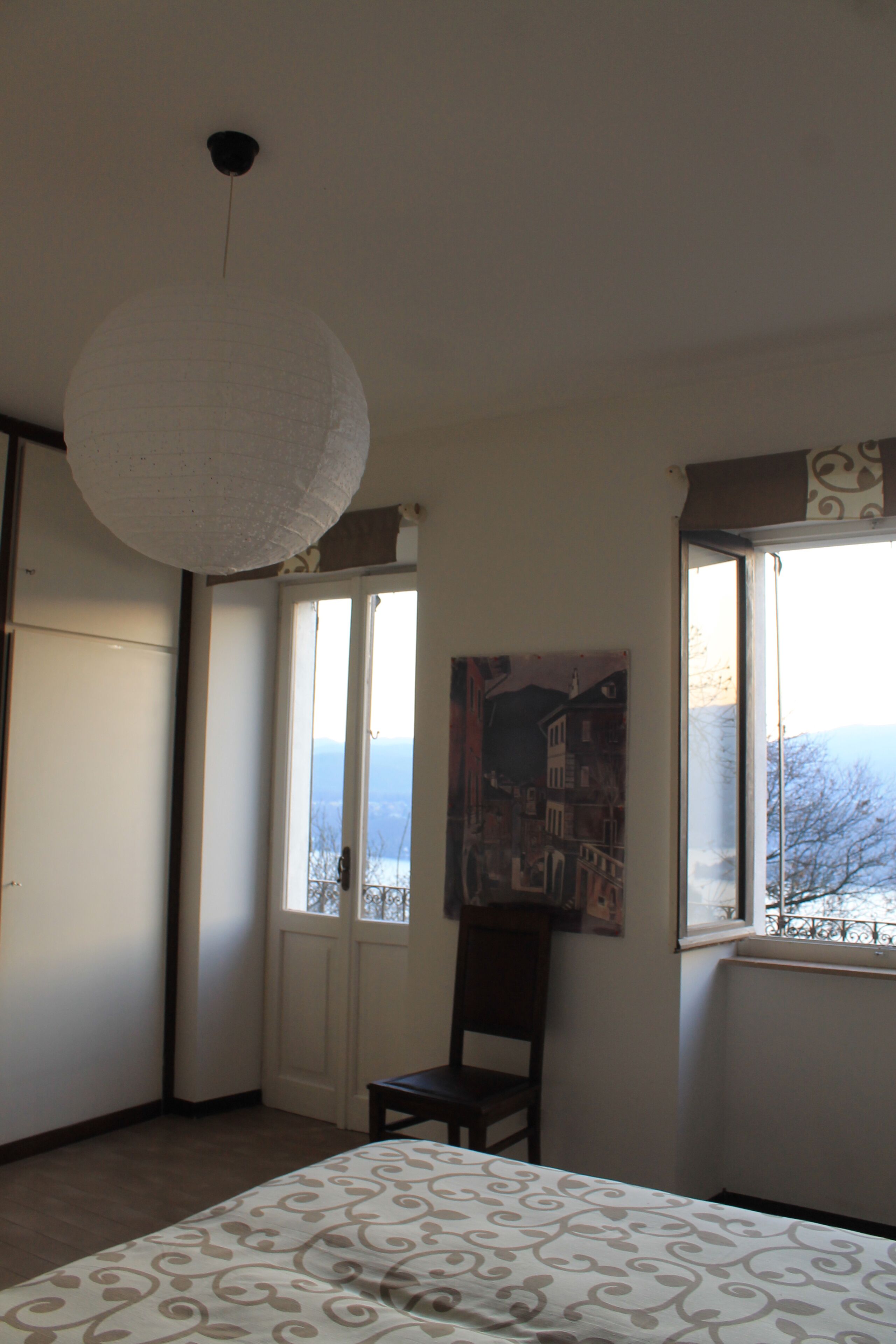 A long balcony overlooking Lake Orta