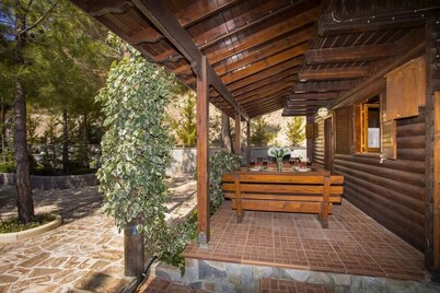 Three charming log cabins in a gated property at the beautiful Troodos mountain r
