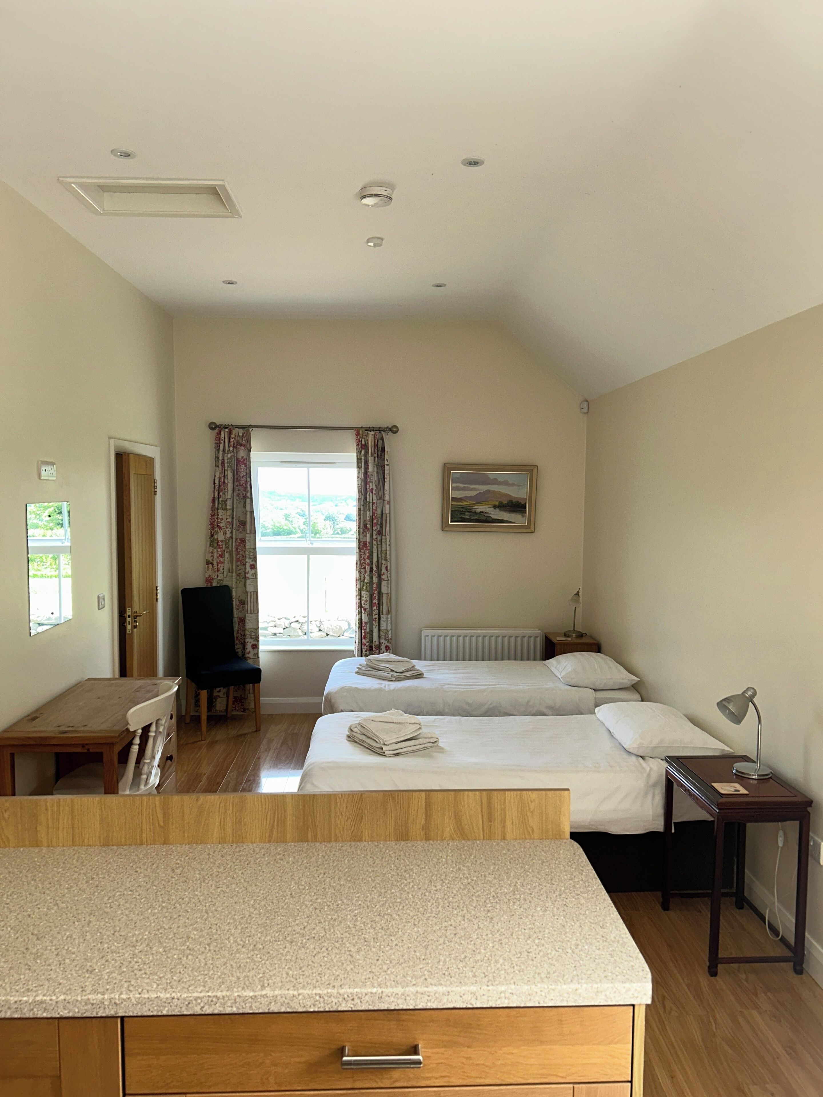 1 bedroom, desk, soundproofing, iron/ironing board