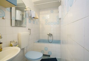 Ensemble douche/baignoire, serviettes fournies