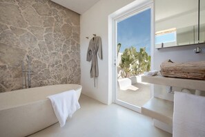 Hair dryer, towels, toilet paper