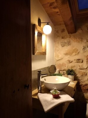 Bathtub, hair dryer, towels, soap