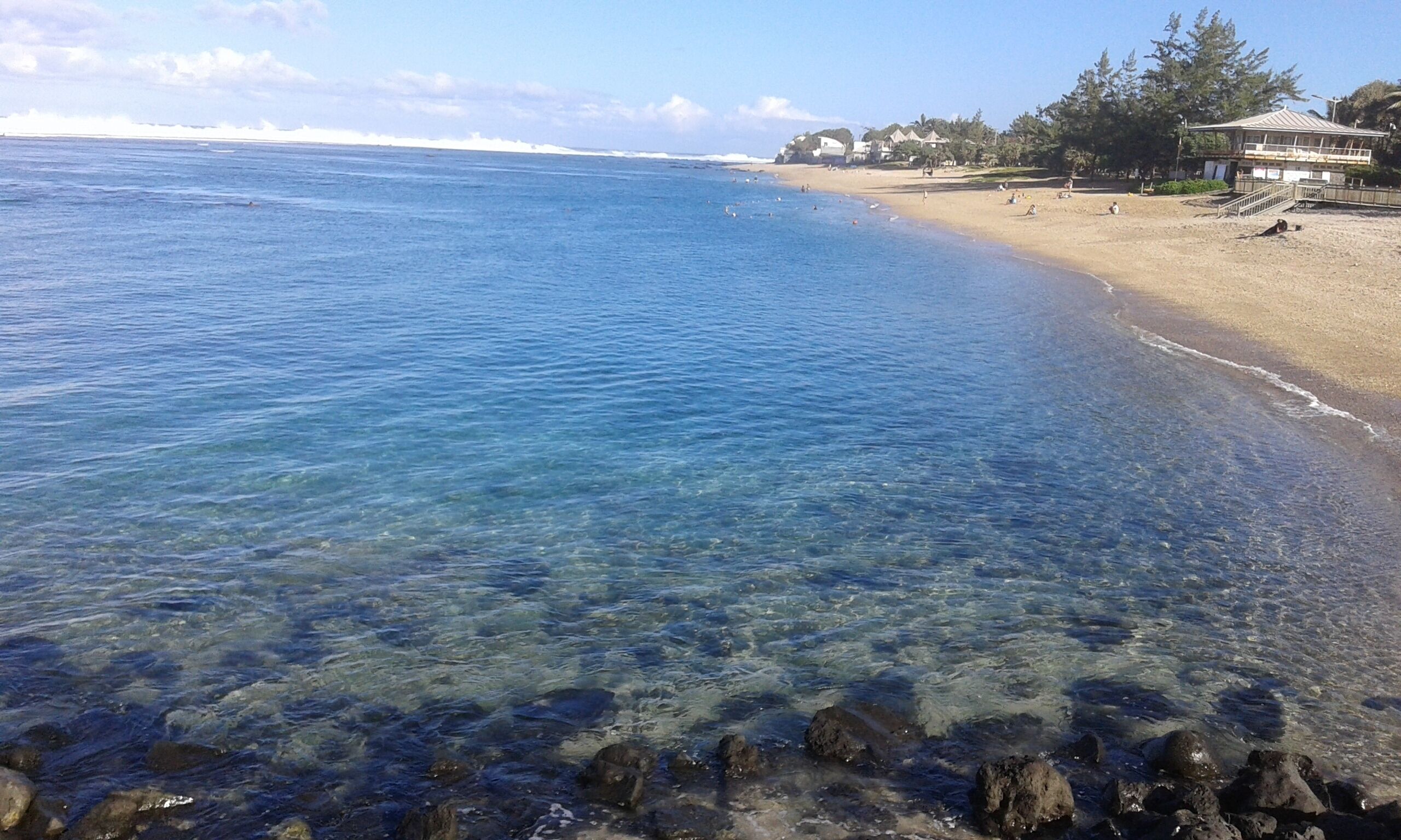 On the beach, sun loungers, beach towels