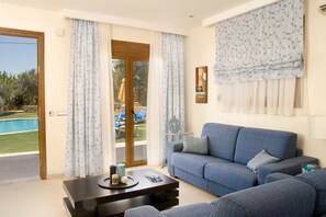 TV, DVD player, books, video library -  Executive Villa-Sea View Complex of Villas with Shared Pool  (Pefki)