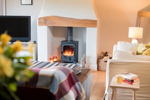 TV, fireplace, DVD player, books - Luxury self-catered cottage set in the heart of North Yorkshire (Brearton)