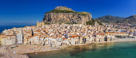 Sun-loungers, beach towels