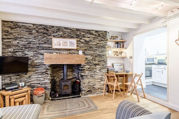 Smart TV, fireplace