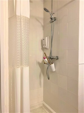 Bathtub, hair dryer, bidet, towels