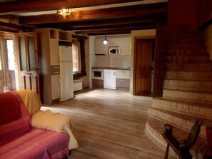 Fernseher, Kamin, DVD-Player, Bücher