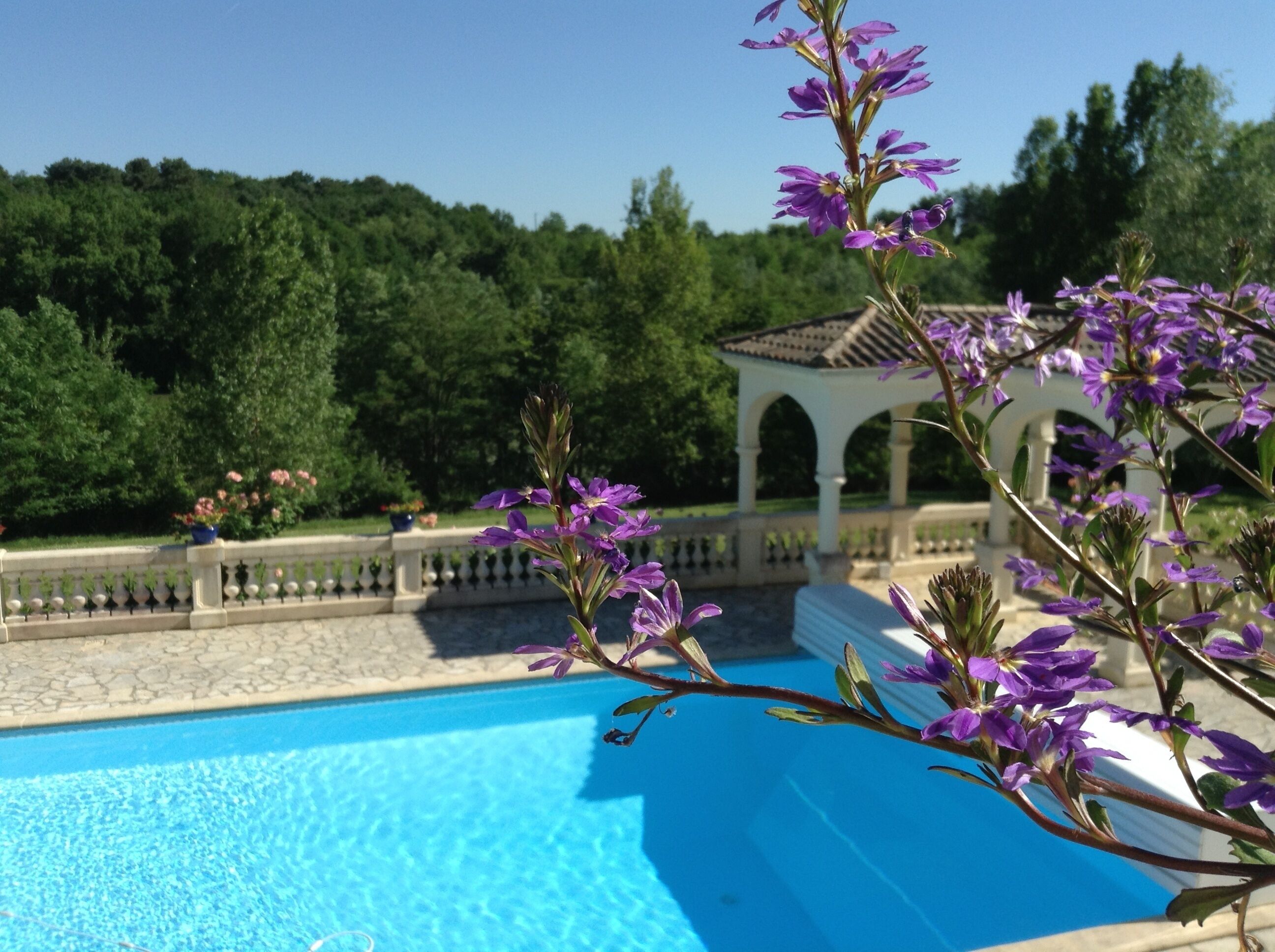 la piscine et une des gloriettes