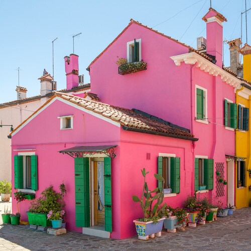 Nächtliche Galerie: Kunstgefülltes Burano Waterfront Cottage, großartige Aussicht, Venedig 45 Minuten.