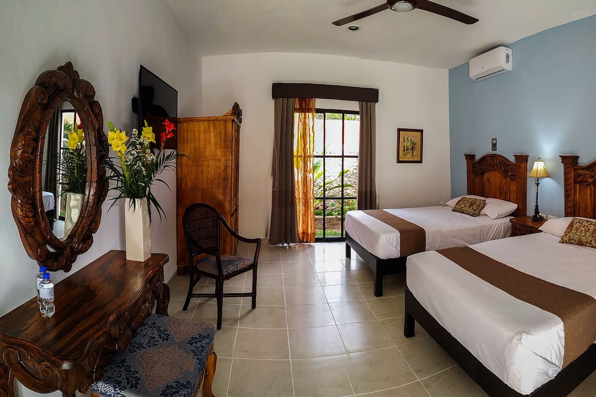 standard double room, pool view | desk, blackout curtains, iron/ironing board, free wifi