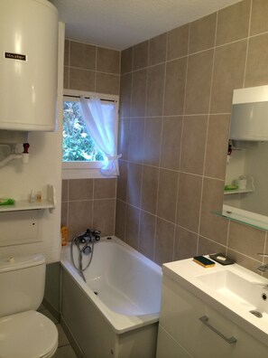 Bathtub, hair dryer