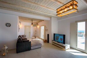 TV, DVD player, stereo