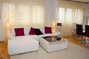 Smart TV, libri, biblioteca musicale, impianto stereo