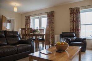 Älytelevisio, takka, kirjoja