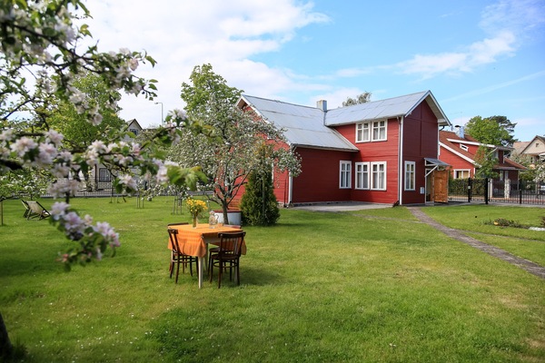 The main house and garden.