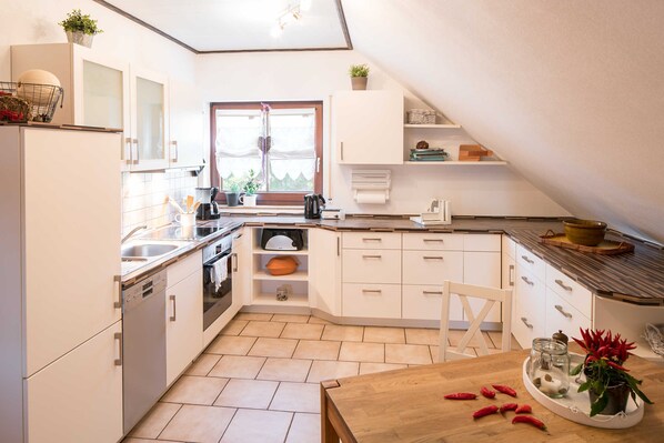 Kühlschrank, Mikrowelle, Ofen, Geschirrspüler