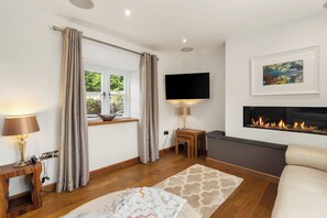 TV, fireplace, books, stereo - Coedrath Cottage - Beautiful Cottage, Near Beach (Saundersfoot)