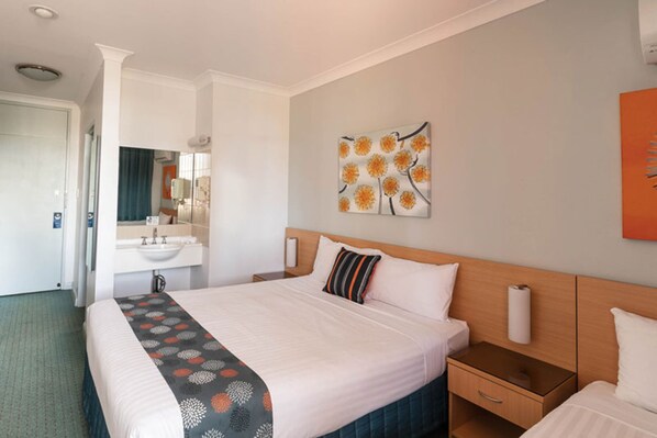 Blackout curtains, iron/ironing board, free WiFi, bed sheets