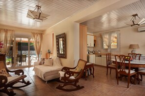 Een smart-tv en een stereo