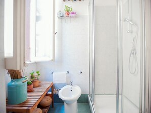 Dusche, Haartrockner, Bidet, Handtücher