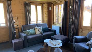 Télévision, lecteur de DVD, livres, chaîne hi-fi