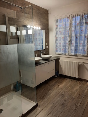 Shower, hair dryer, towels, soap - Independent room B & B with garden near the castles of Loire.  (Veuves)