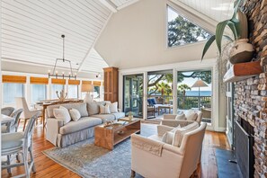 TV, fireplace, DVD player, books - 3BR Oceanfront and Deluxe!  Love Kiawah? Love you Accommodations! (Kiawah Island)